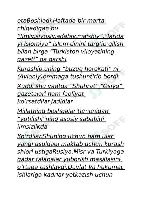 XX asr boshlarida Turkiston milliy matbuoti 4