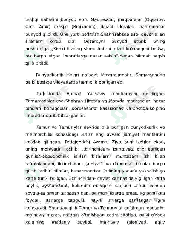 Temuriylar davridagi bunyodkorlik ishlari 4