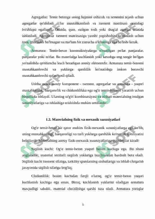 OGIR TEMIR BETONNING TARKINI HISOBLASH 4
