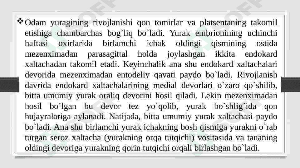 YURAK TOMOGRAFIYASI VA TUZILISHI. TASHQI VA ICHKI UYQU ARTERIYALARNING TUZILISHI VA TARMOQLARI 4
