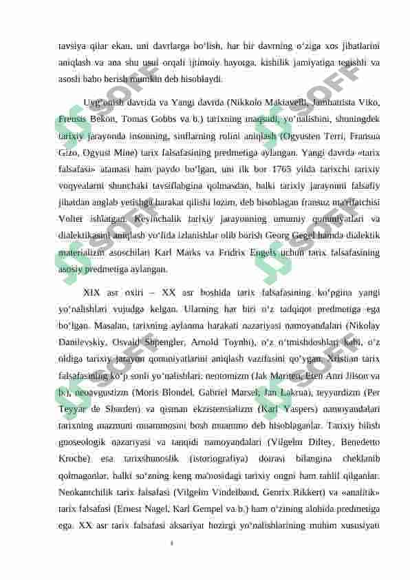 Tarix falsafasi va falsafa tarixi uyg‘unligi. 4