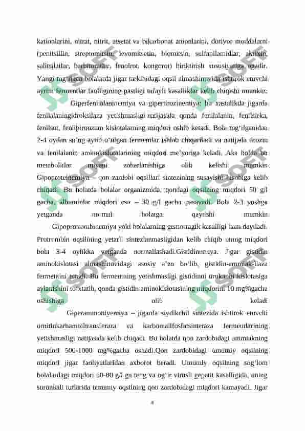 Jigarda oqsil, yog’ va uglevodlarning almashinuvi 4