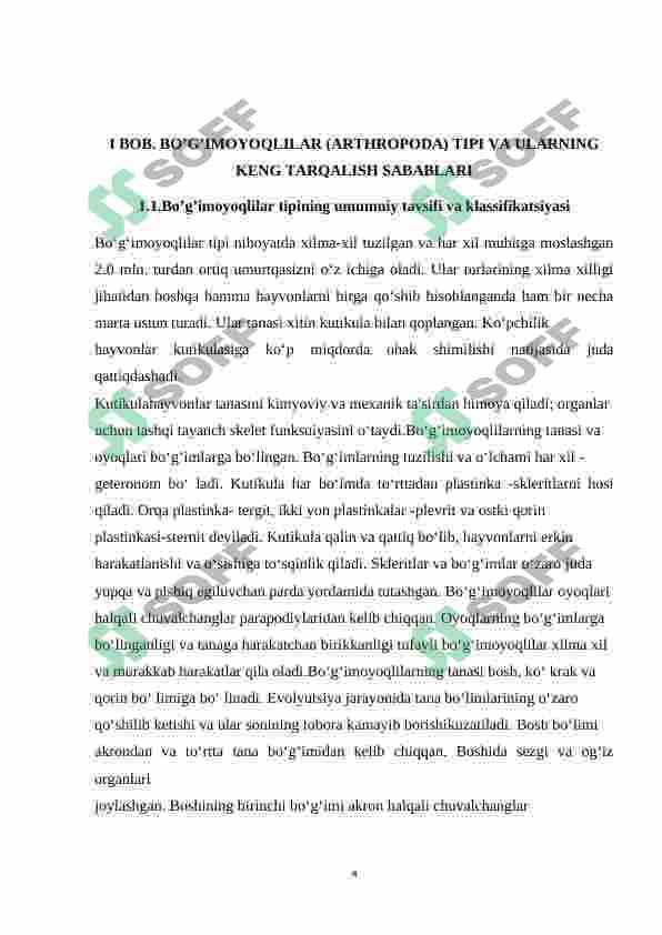 Bo’g’imoyoqlilarning keng tarqalish sabablari 4