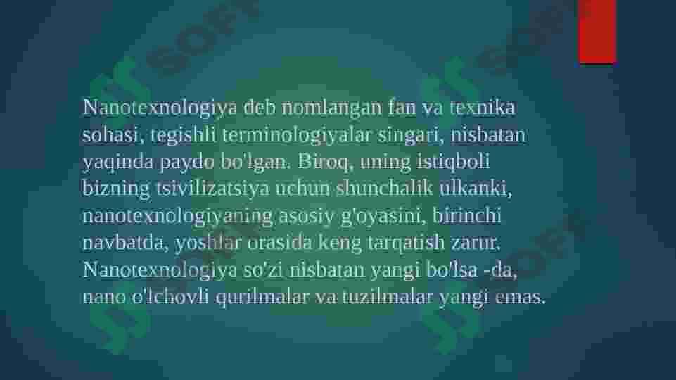 Nanotexnologiya bilan olinadigan materiallar. 4