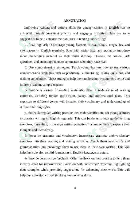 How to improve reading and writing skills in English for young learners 4