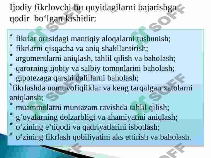 “Kreativ fikrlash” faniga kirish 4