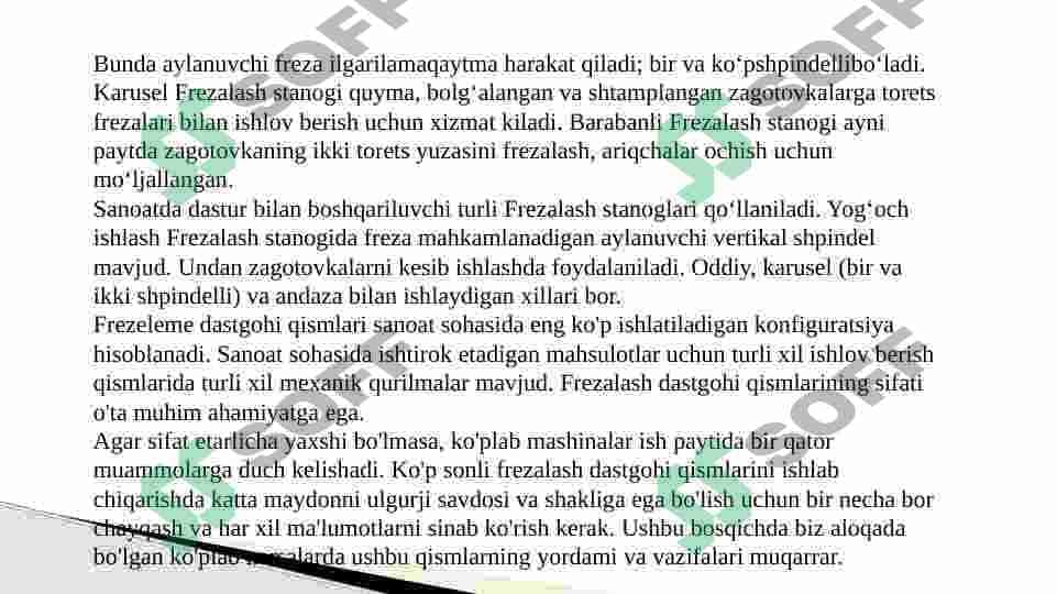 Frezerlash dastgohlari va ularni turlari 4