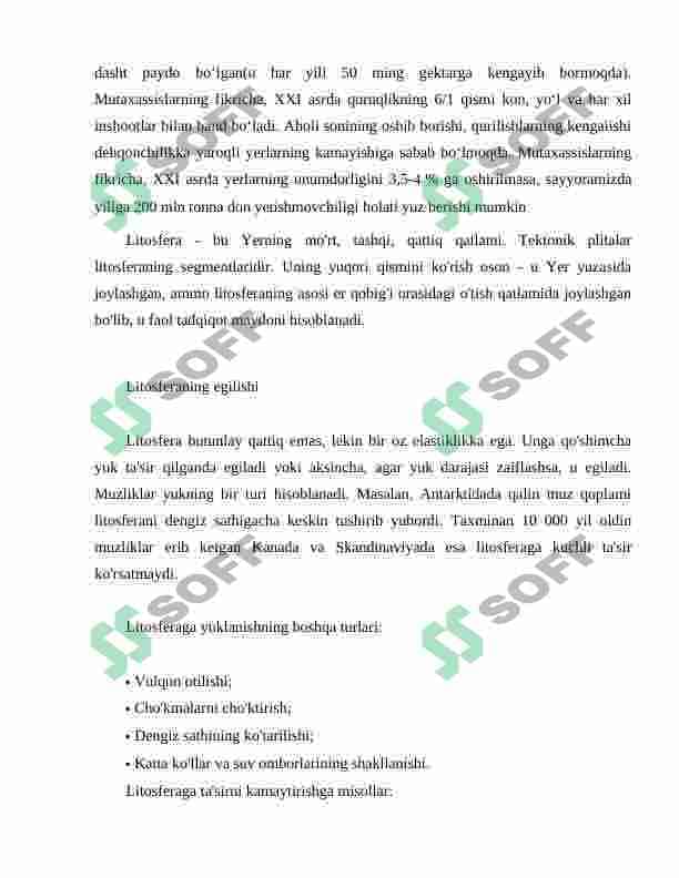 Litosfera va unga bog’liq muommolar 4