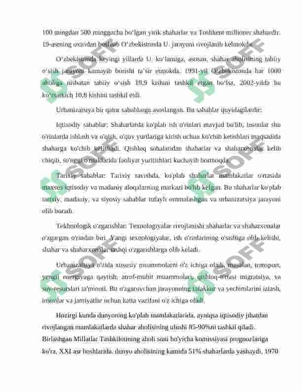 Urbanizatsiya jarayoni va ekologik muommolar 4
