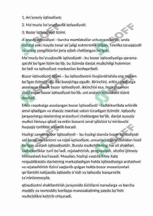 Iqtisodiy tizim modellari 4