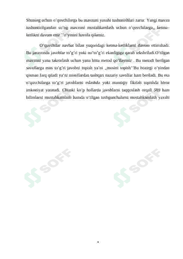 ARIFMETIK VA GEOMETRIK PROGRESSIYANI O'QITISH METODIKASI 4