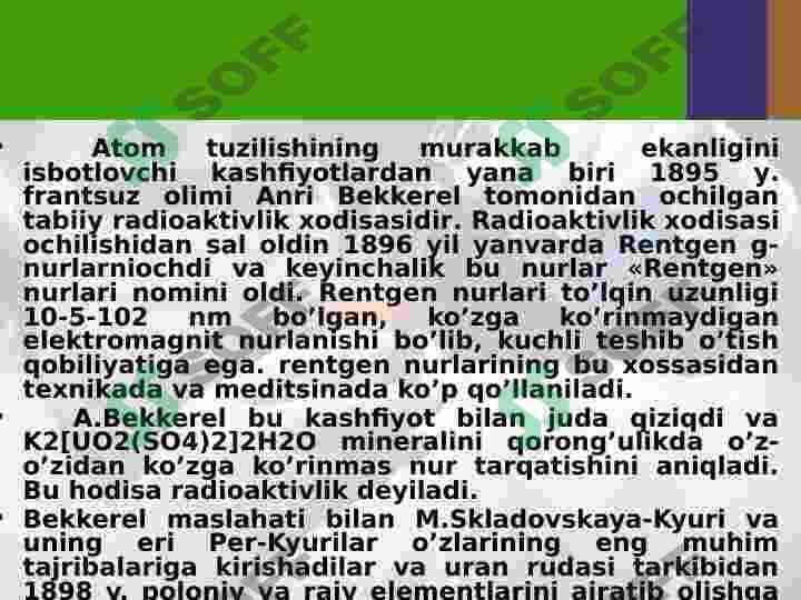 Rezerford atom tuzilishi haqida Nuklear nazariyasi 4