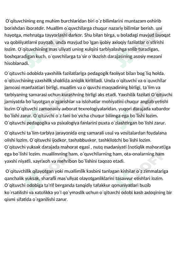 Pedagogikaga qo'yiladigan talablar 4