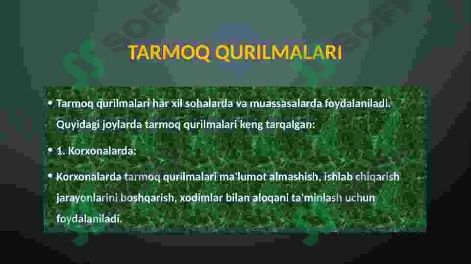 TARMOQ qurilmalari 4