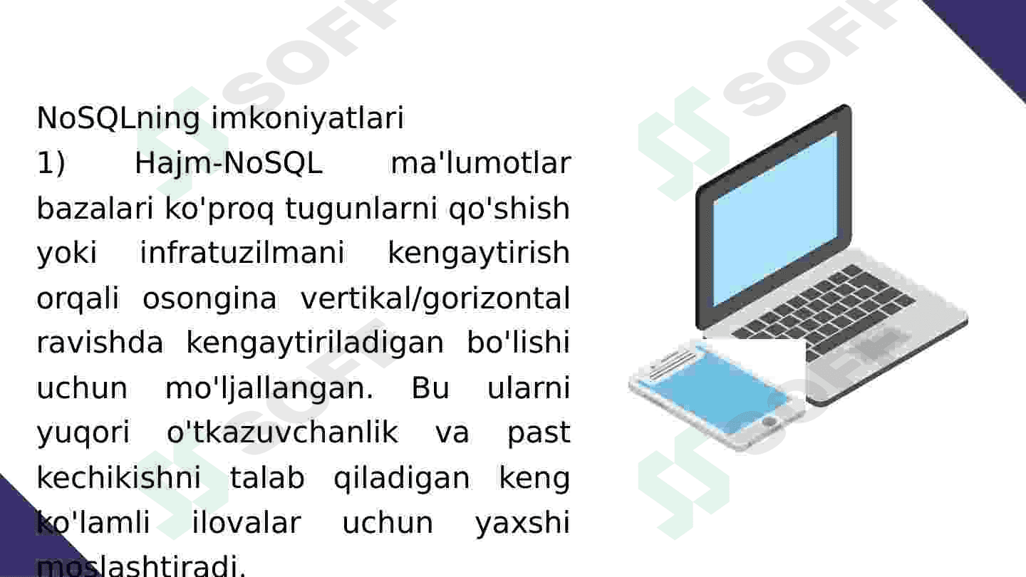 BIG DATA UCHUN MA'LUMOTLAR BAZASI TEXNIKASI 4