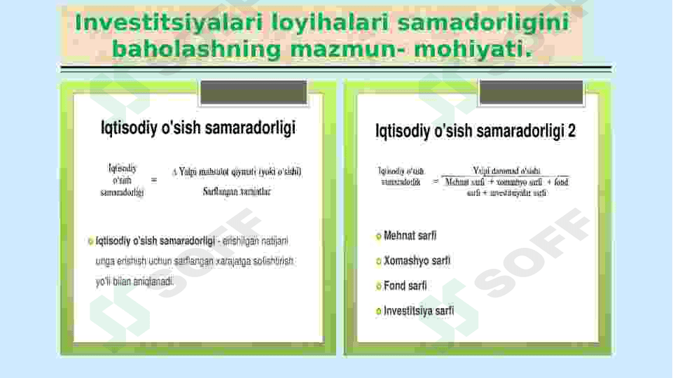 Investitsiya samaradorligini baholash 4