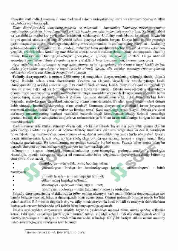 FALSAFA FANINING PREDMETI, MAZMUNI VA JAMIYATDAGI ROLI. 4