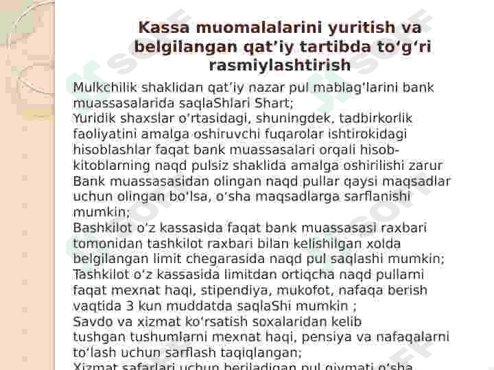 Banklar buxgalteriyasi Naqt pullarni qabul qilish 4