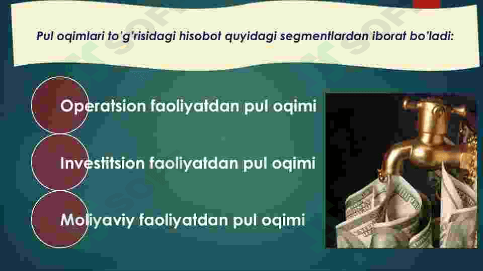 Pul oqimlari hisob-kitobi. Balans hisoboti 4