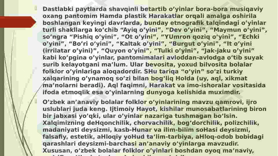 Milliy va harakatli o'yinlar. 4