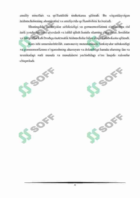 Uzluksiz aklantirish va gomeomorfizm 4