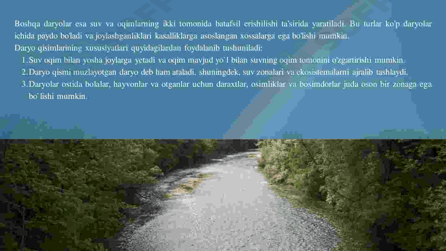 Daryo va uning qisimlar . Daryolaring tuzulishi 4