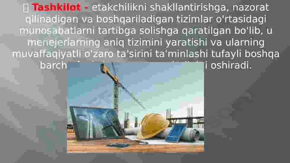 Qurilish kompaniyasining boshqaruv tuzilishi 4