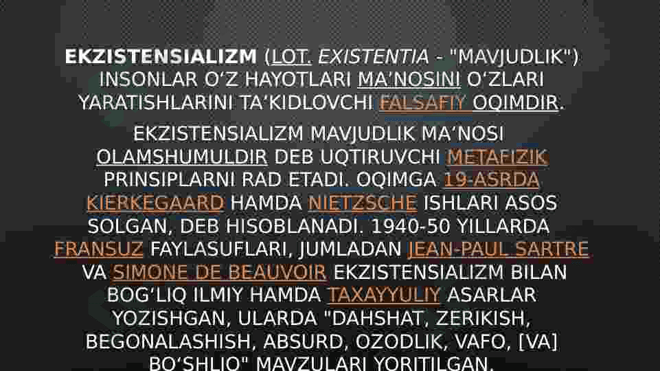 Ekzistensializm ta’limotining axloq falsafasi 4