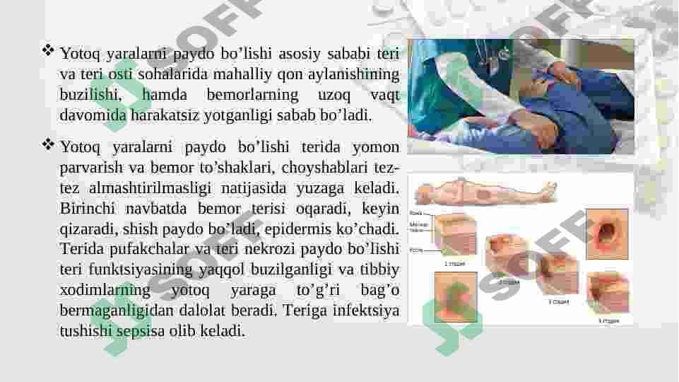 BEMORLARDA YOTOQ YARALARINI OLDINI OLISH 4