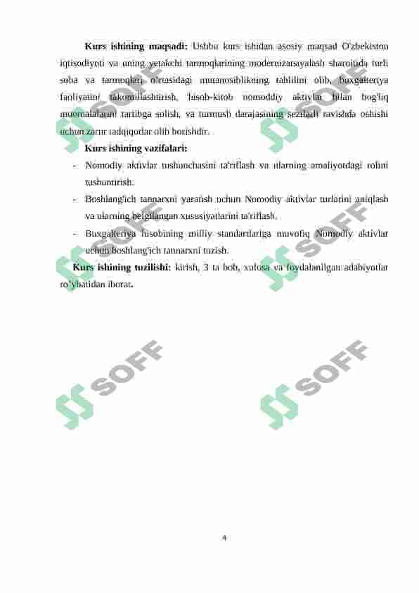Nomodiy aktivlar tarifi, tan olinishi, boshlang’ich tannarxi 4