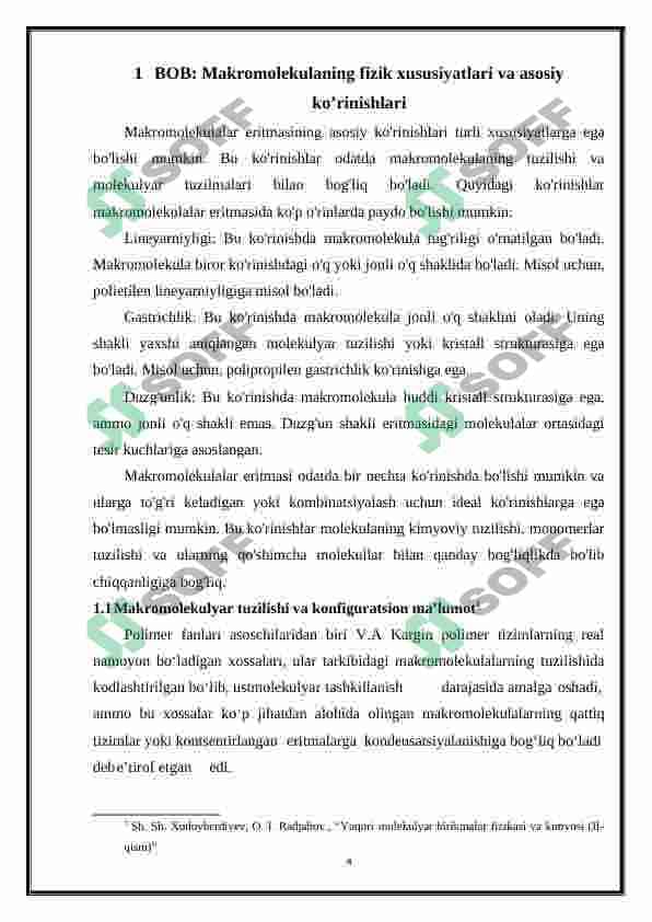 Eritmadagi maromolekula o'lchami va shaklini aniqlash 4