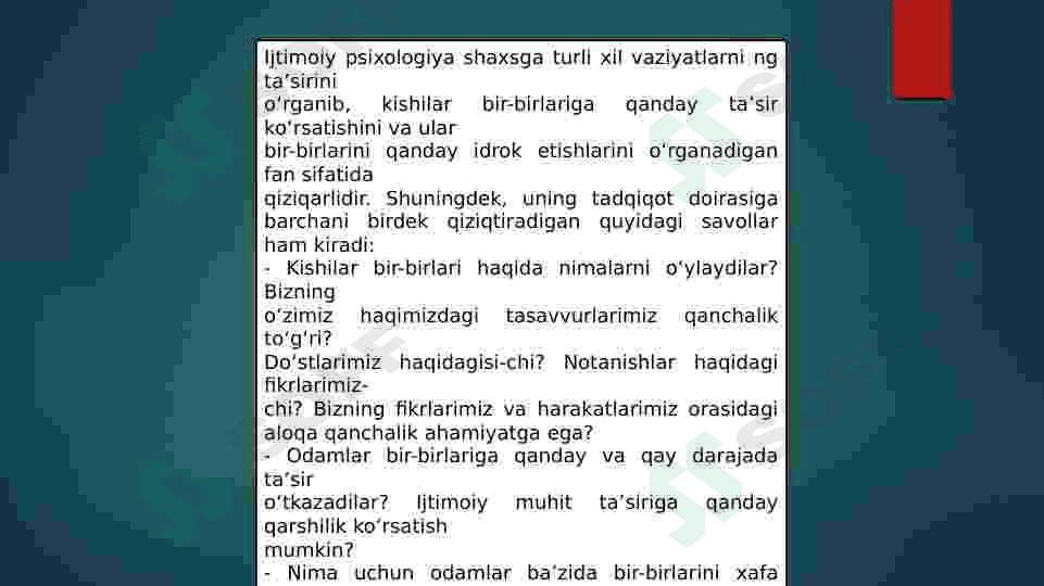 Ijtimoiy psixologiyada shaxs muammosi. 4