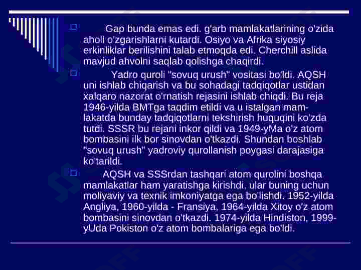 IKKINCHI JAHON URUSHIDAN SO'NG XALQARO MUNOSABATLAR. 4