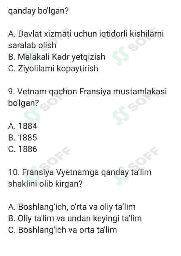 Vetnam ta’lim tizimi test 4