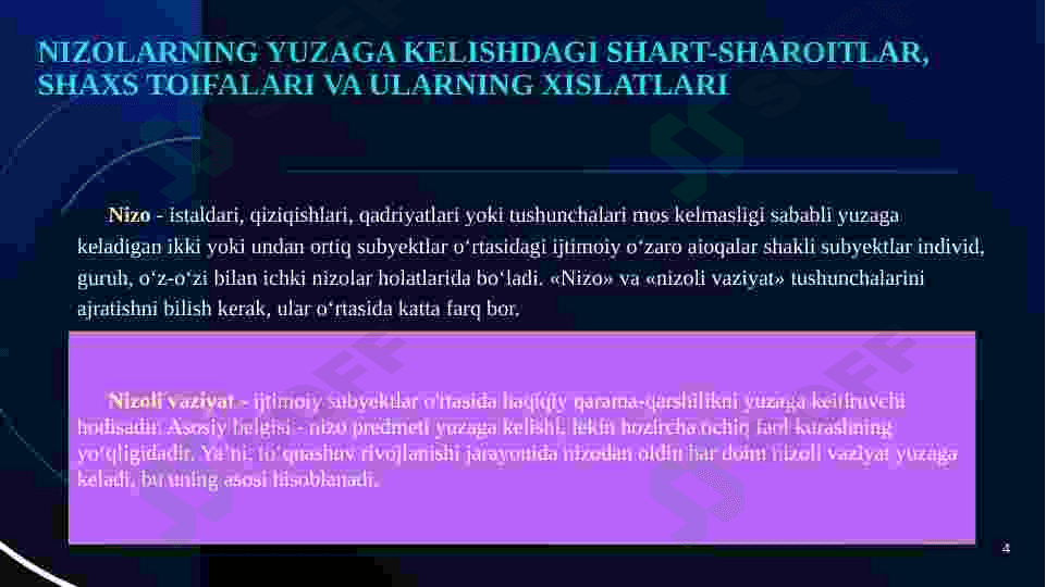 Konfliklarning yuzaga kelishi 4