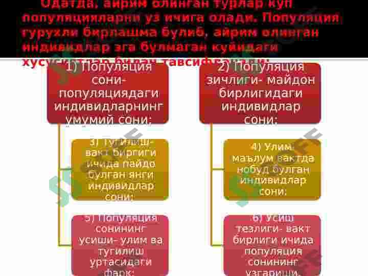 Populyatsiya va jamoalar haqida taʼlimot 4