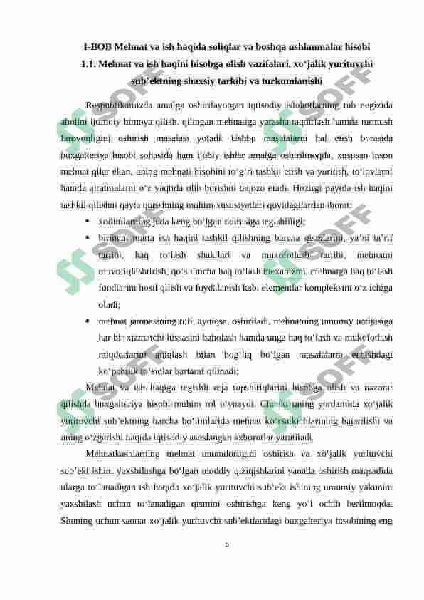 Mehnat haqqidan ushlanmalar va ajratmalar hisobi 5