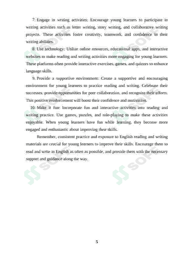 How to improve reading and writing skills in English for young learners 5