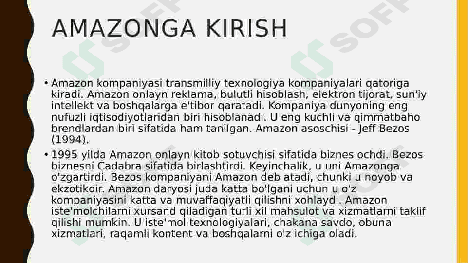 Amazon kompaniyasining SWOT tahlili 5