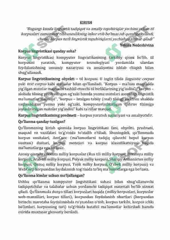 Korpus lingvistikasi. Qo'llanma 5