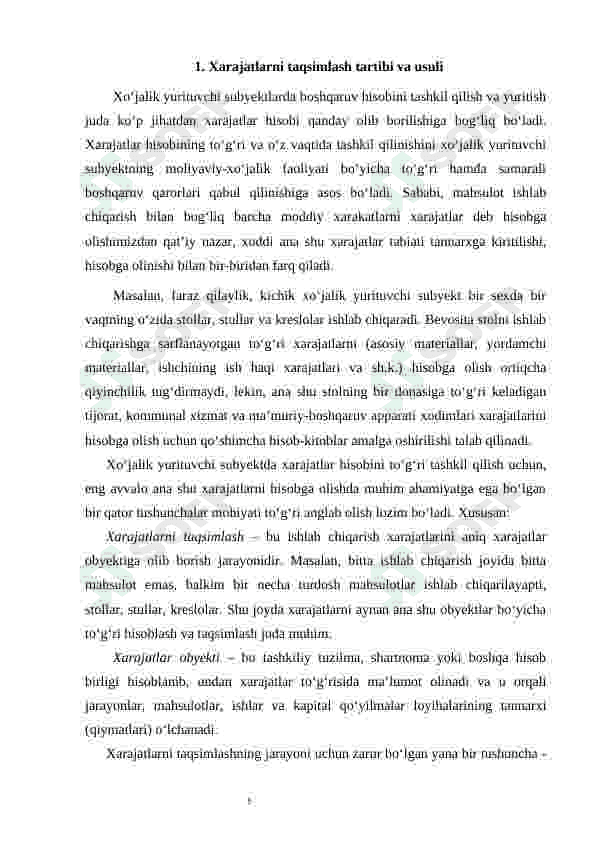 Boshqaruv hisobida jarayonli kalkulyatsiya qilish usuli 5