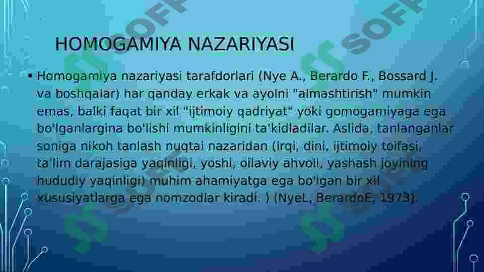 Umr yo’ldosh tanlash nazariyalari 5