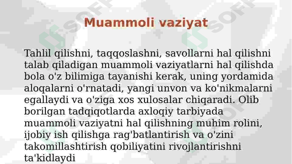 Muammoli vaziyat va uni hal qilish metodlari 5