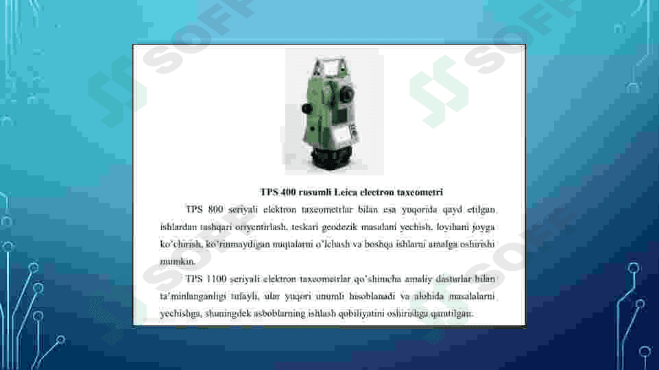Zamonaviy teodolitlar va taxeometrlar. 5