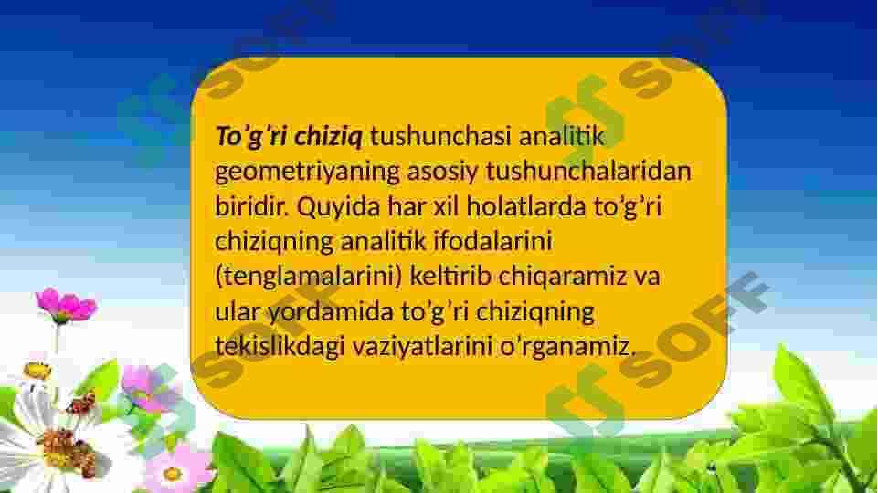 Fazoda ikki to'g'ri chiziq orasidagi burchak 5