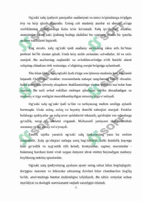 5 - sinf adabiyot darslarida xalq og'zaki ijodi namunalarini o'qitish usullari 5