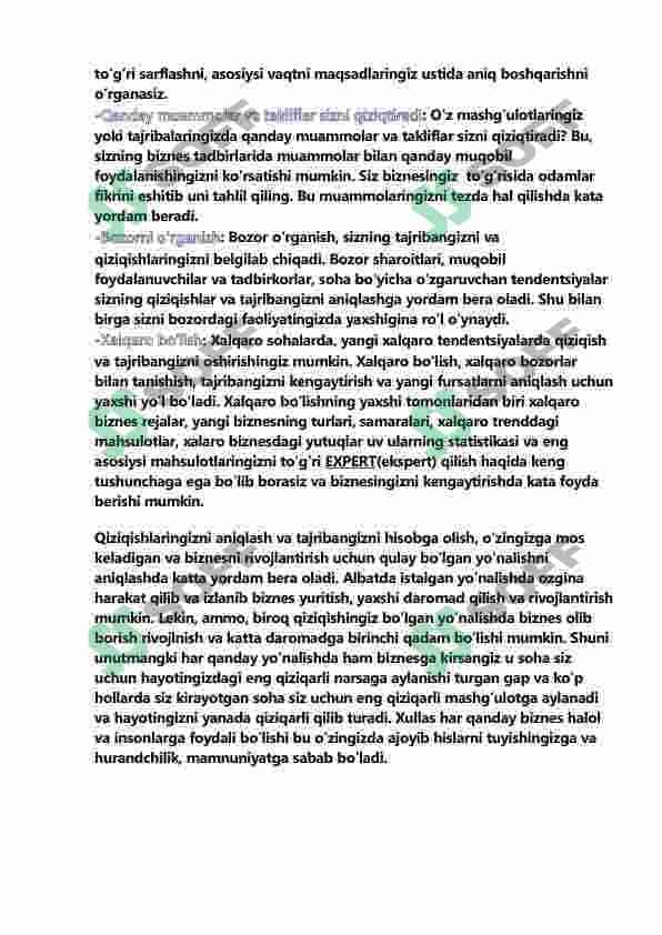 (0)Noldan Biznes Boshlash 5