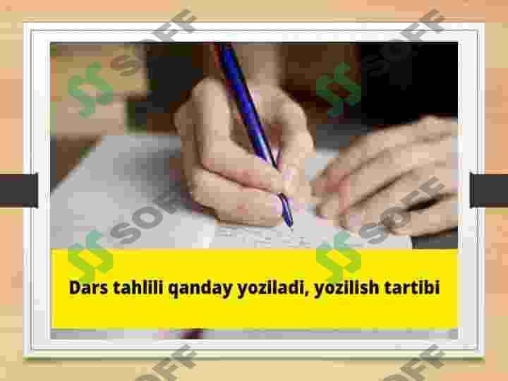 Dars tahlilini tashkil etish va uni rasmiylashtirish 5