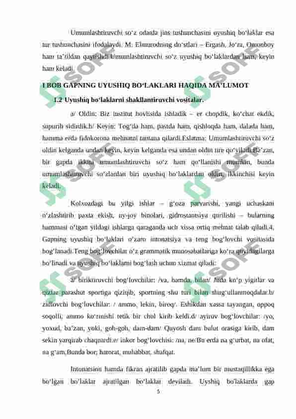 HOZIRGI O’ZBEK TILIDA UYUSHIQLIK HODISASI 5