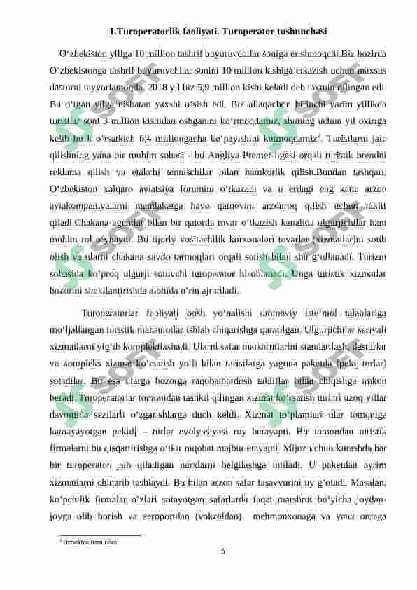 Turoperatorlik faoliyati haqida tushuncha 5